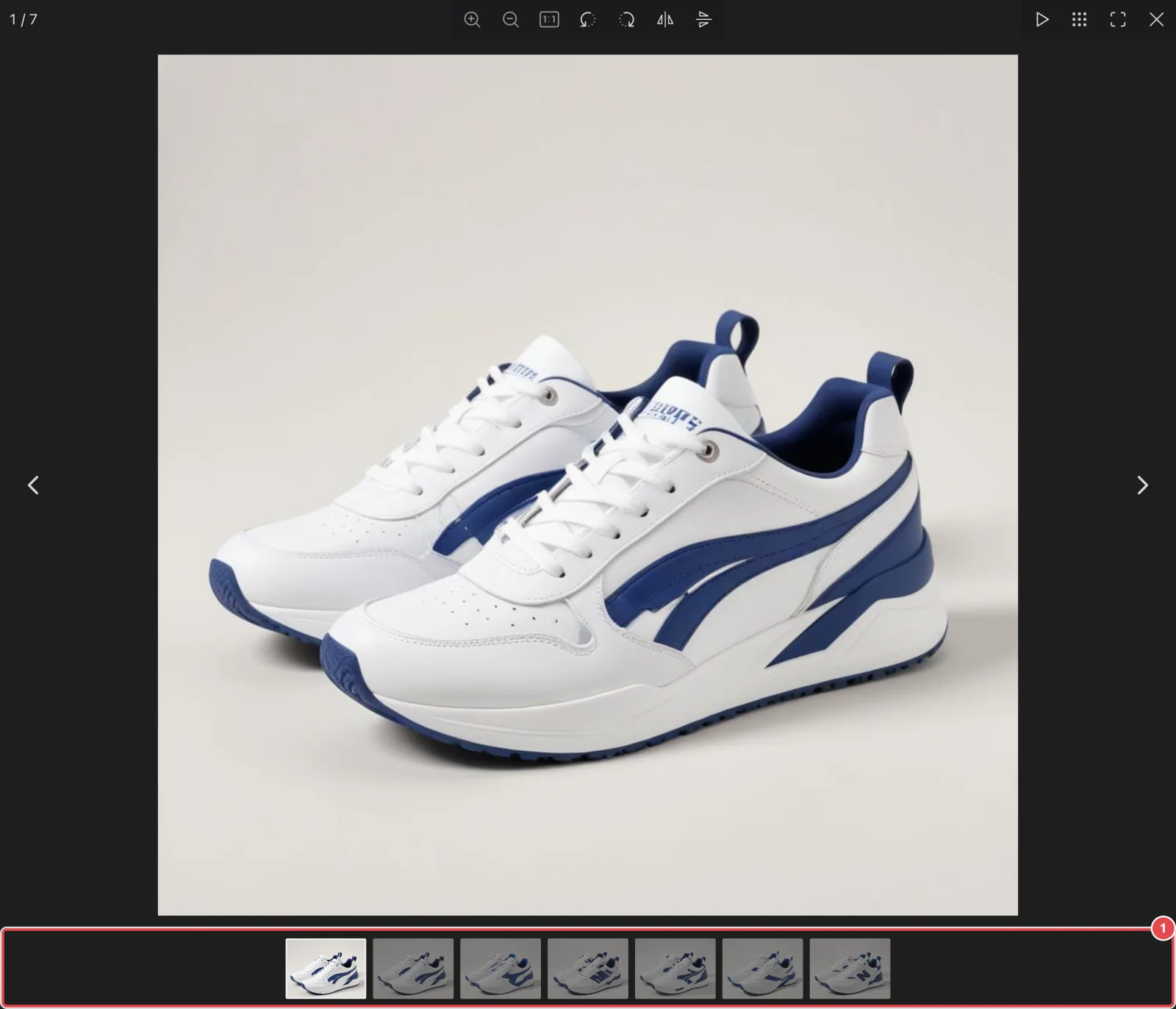 Open lightbox with the Classic thumbnail strip along the bottom
