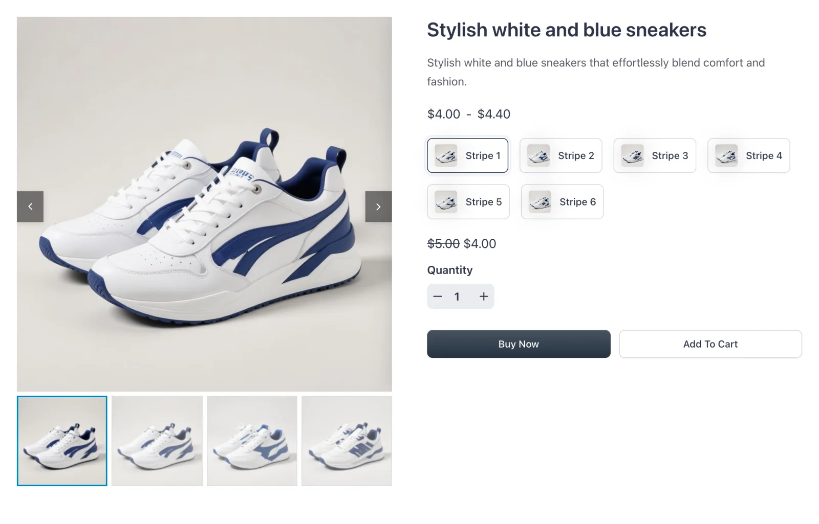 A FluentCart product page on the Astra theme, with Smart Product Gallery's Thumbs Bottom layout beside the product summary